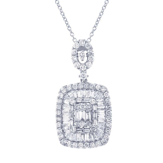 18k White Gold Diamond Pendant - 1.93ct
