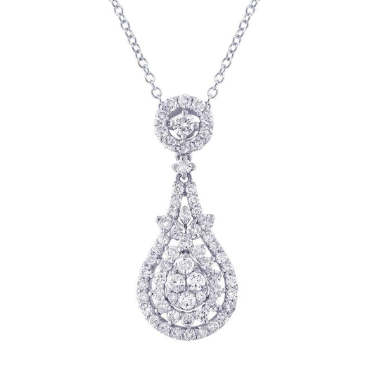 18k White Gold Diamond Pendant - 1.35ct