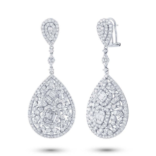 18k White Gold Diamond Earring - 8.29ct