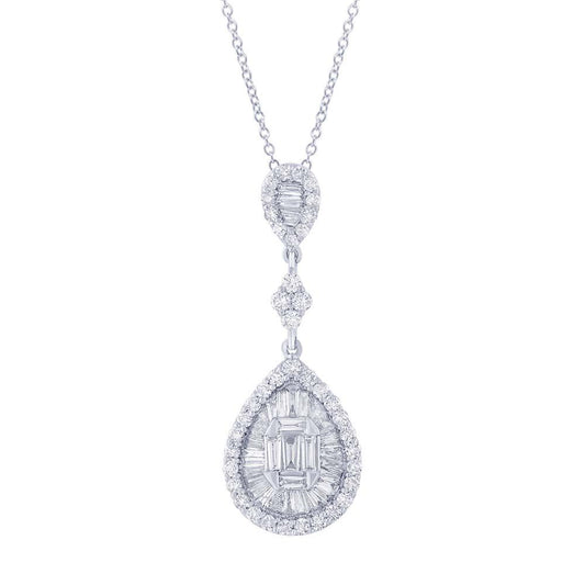 18k White Gold Diamond Pendant - 1.41ct