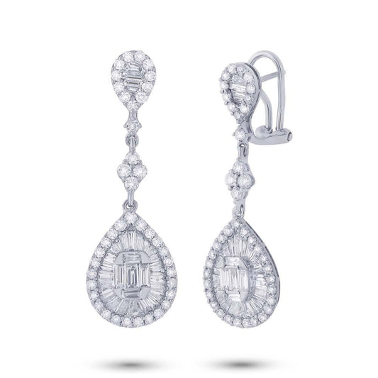 18k White Gold Diamond Earring - 2.70ct