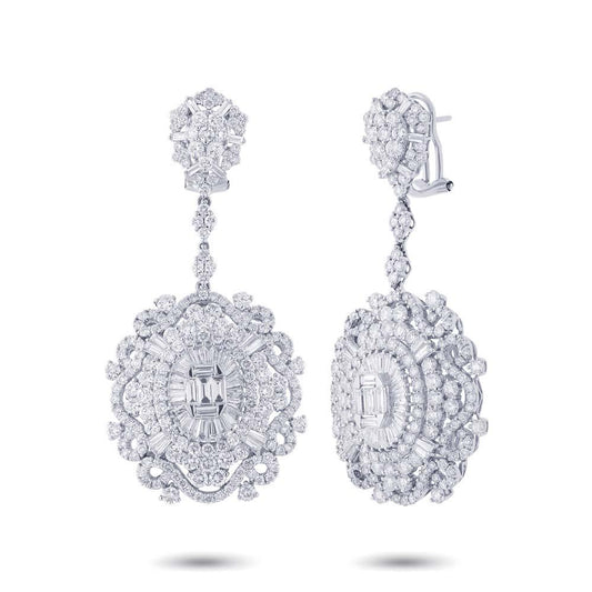 18k White Gold Diamond Earring - 10.99ct