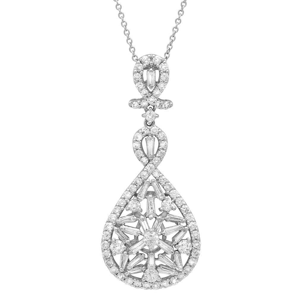 18k White Gold Diamond Pendant - 1.87ct