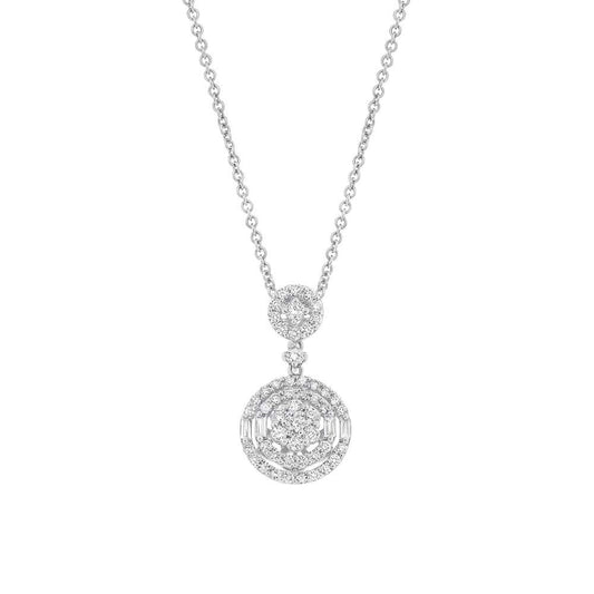 18k White Gold Diamond Pendant - 1.05ct