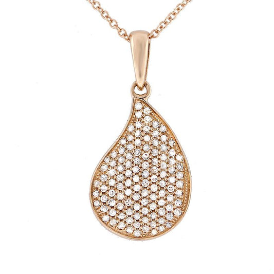 14k Yellow Gold Diamond Pave Pendant - 0.36ct