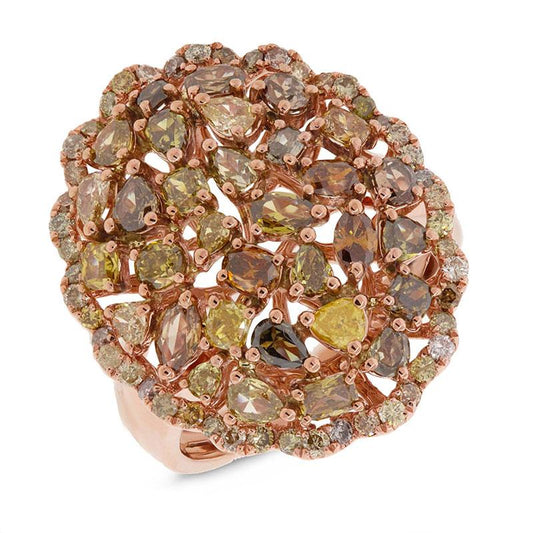 18k Rose Gold Fancy Color Diamond Ring - 2.81ct