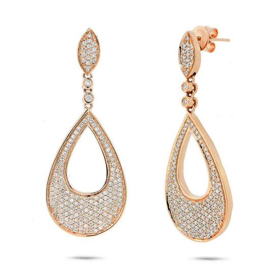 14k Yellow Gold Diamond Pave Earring - 0.88ct