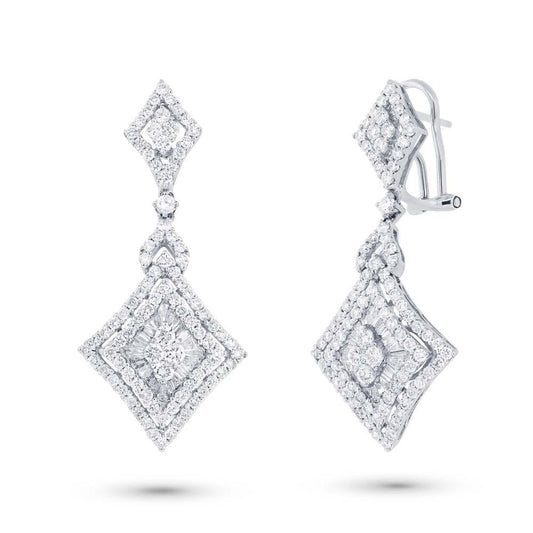 18k White Gold Diamond Earring - 2.90ct