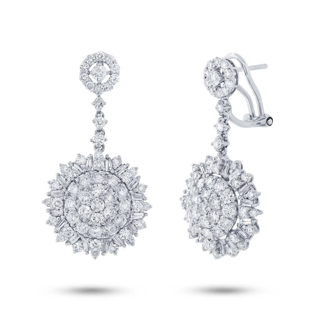 18k White Gold Diamond Earring - 3.65ct