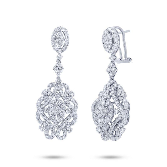 18k White Gold Diamond Earring - 3.48ct