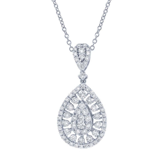 18k White Gold Diamond Pendant - 1.66ct