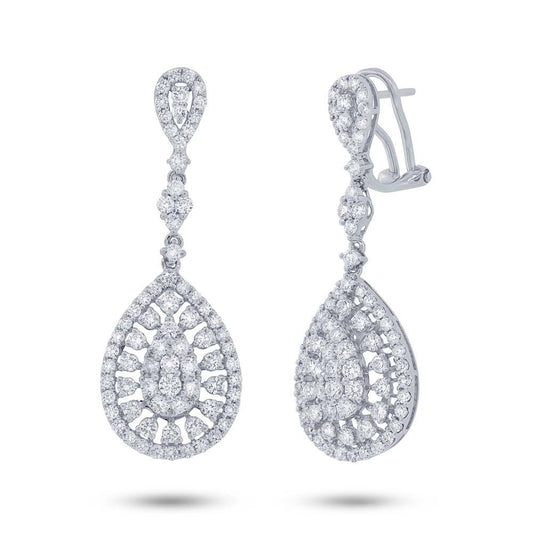 18k White Gold Diamond Earring - 2.81ct