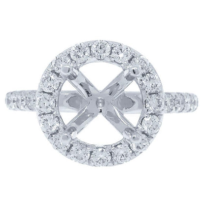 14k White Gold Diamond Semi-mount Ring - 0.86ct