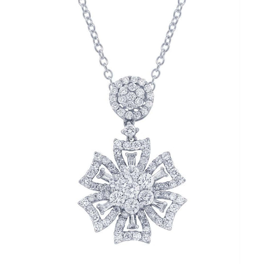 18k White Gold Diamond Pendant - 1.42ct