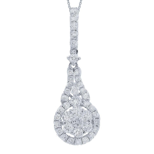 18k White Gold Diamond Pendant - 0.76ct