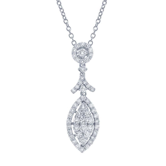 18k White Gold Diamond Pendant - 1.28ct