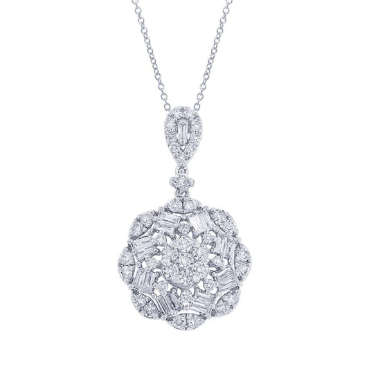 18k White Gold Diamond Pendant - 1.05ct