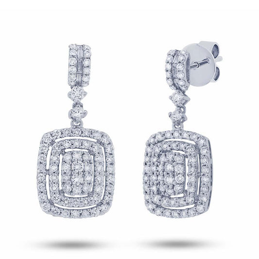 18k White Gold Diamond Earring - 1.60ct