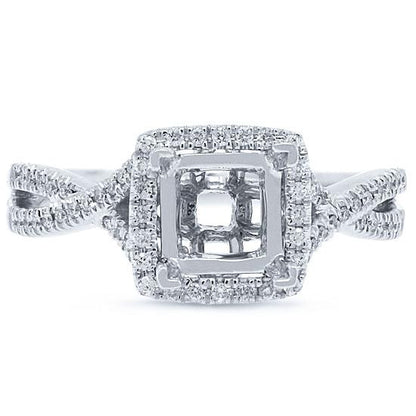 14k White Gold Diamond Semi-mount Ring - 0.19ct