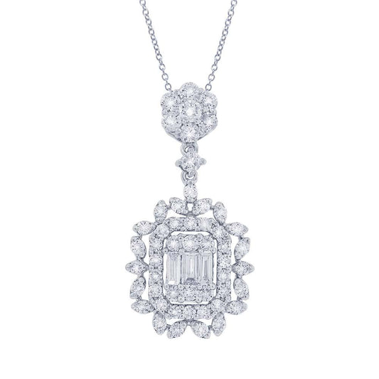 18k White Gold Diamond Pendant - 0.95ct