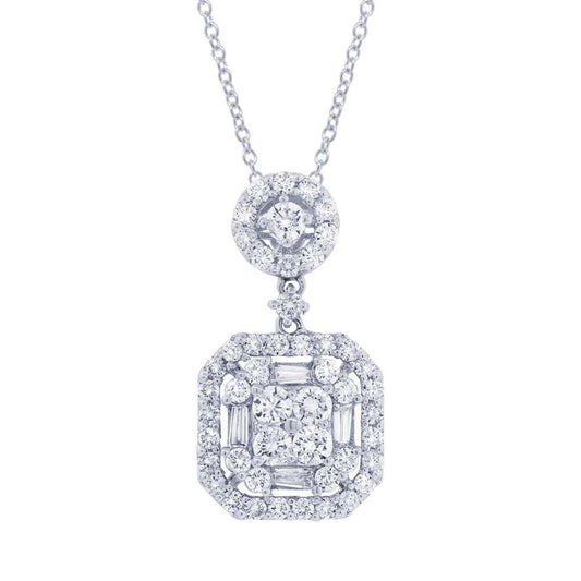 18k White Gold Diamond Pendant - 1.32ct