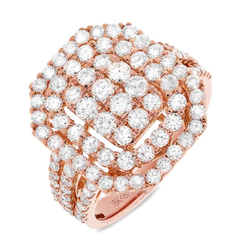 18k Rose Gold Diamond Lady's Ring - 2.12ct