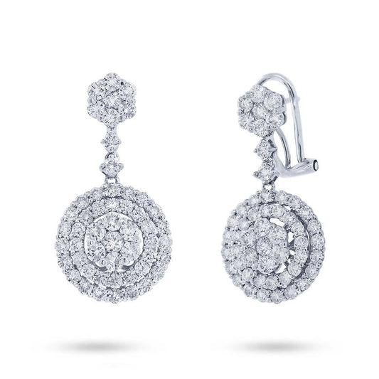 18k White Gold Diamond Earring - 3.11ct