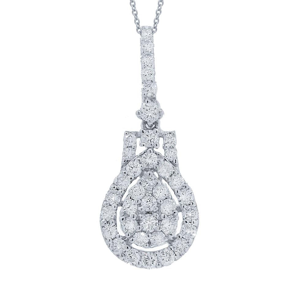 18k White Gold Diamond Pendant - 0.81ct