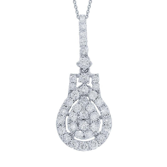 18k White Gold Diamond Pendant - 0.81ct