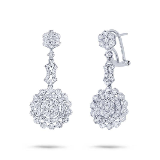 18k White Gold Diamond Earring - 2.86ct