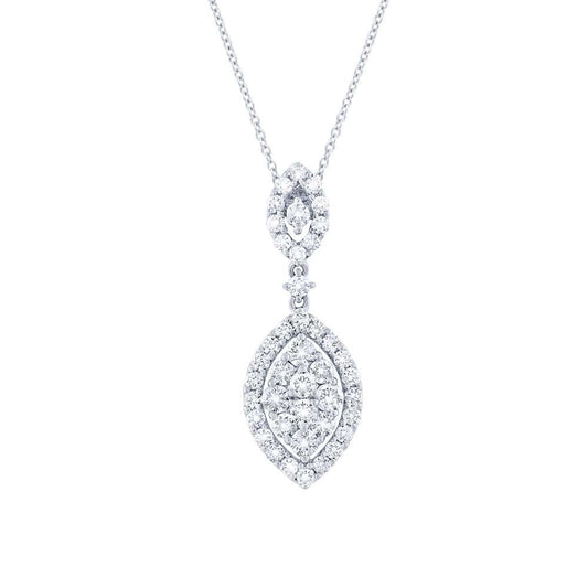 18k White Gold Diamond Pendant - 1.07ct