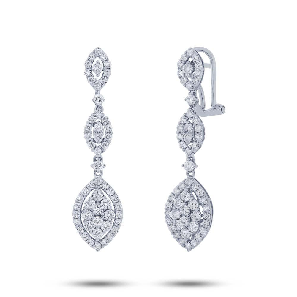 18k White Gold Diamond Earring - 1.92ct