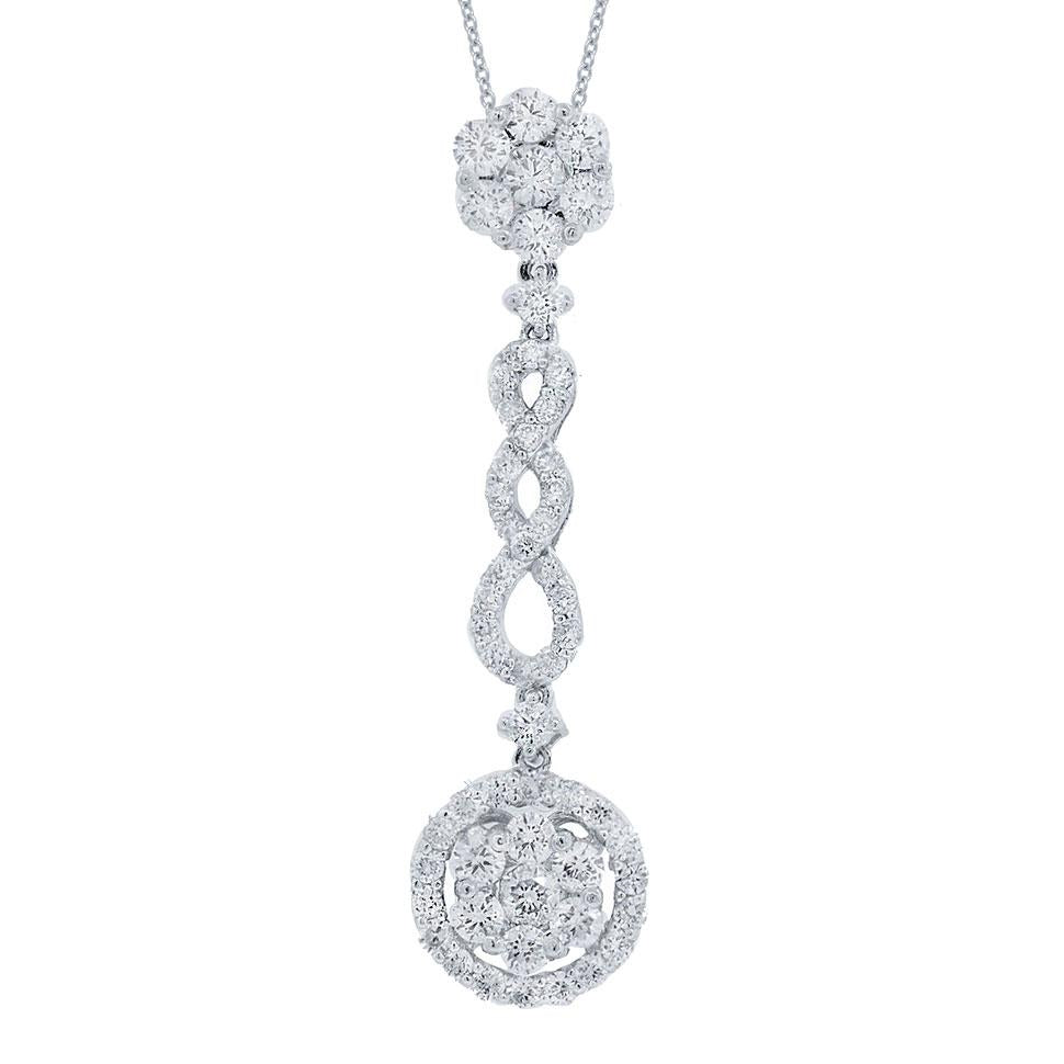 18k White Gold Diamond Pendant - 1.32ct