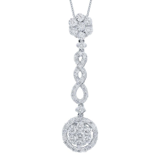 18k White Gold Diamond Pendant - 1.32ct