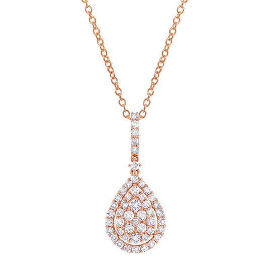 18k Rose Gold Diamond Pendant - 1.19ct