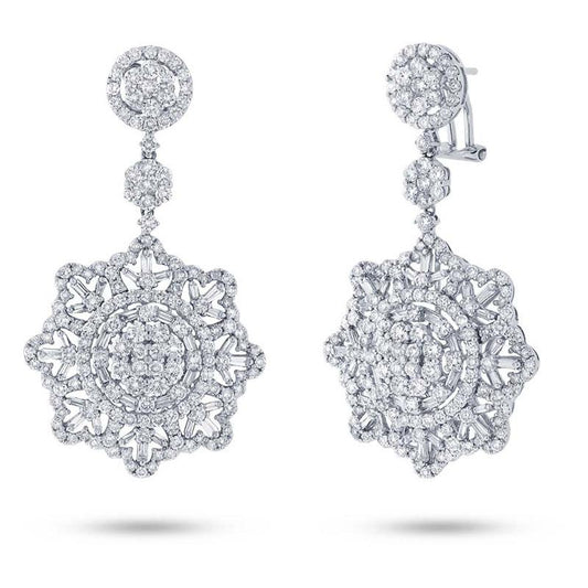 18k White Gold Diamond Earring - 7.22ct