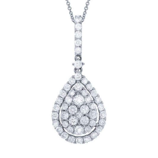 18k White Gold Diamond Pendant - 1.19ct
