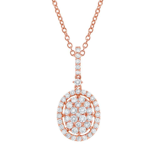 18k Rose Gold Diamond Pendant - 0.98ct