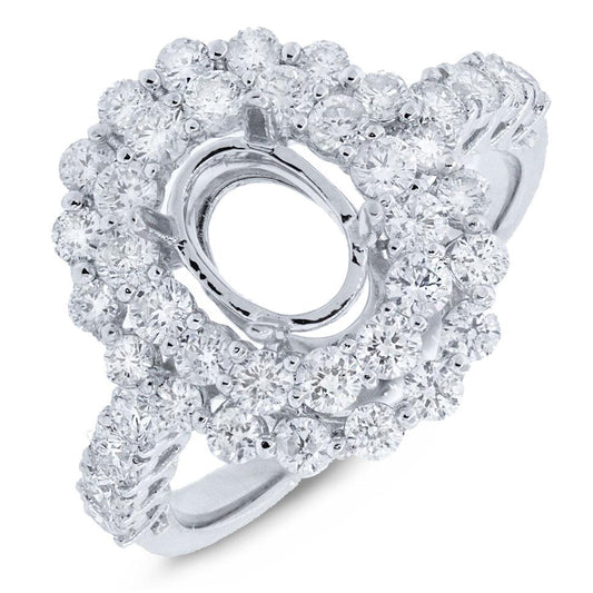 18k White Gold Diamond Semi-mount Ring - 1.61ct