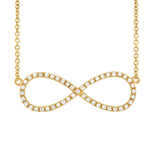 14k Yellow Gold Diamond Infinity Pendant - 0.17ct