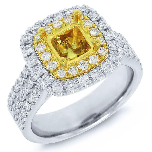 18k Two-tone Gold Diamond Semi-mount Ring - 1.00ct