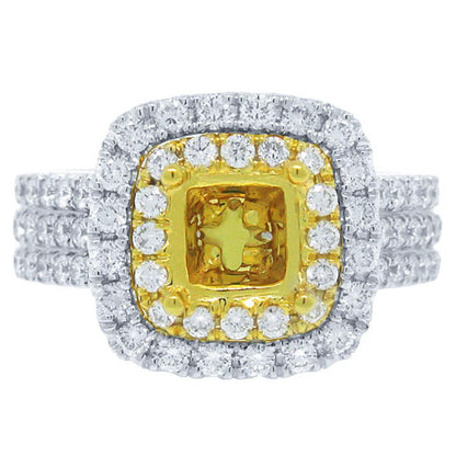 18k Two-tone Gold Diamond Semi-mount Ring - 1.00ct
