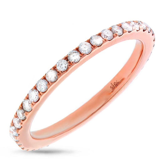 18k Rose Gold Diamond Eternity Band Size 4