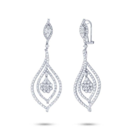 18k White Gold Diamond Earring - 5.80ct
