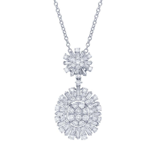 18k White Gold Diamond Pendant - 3.01ct