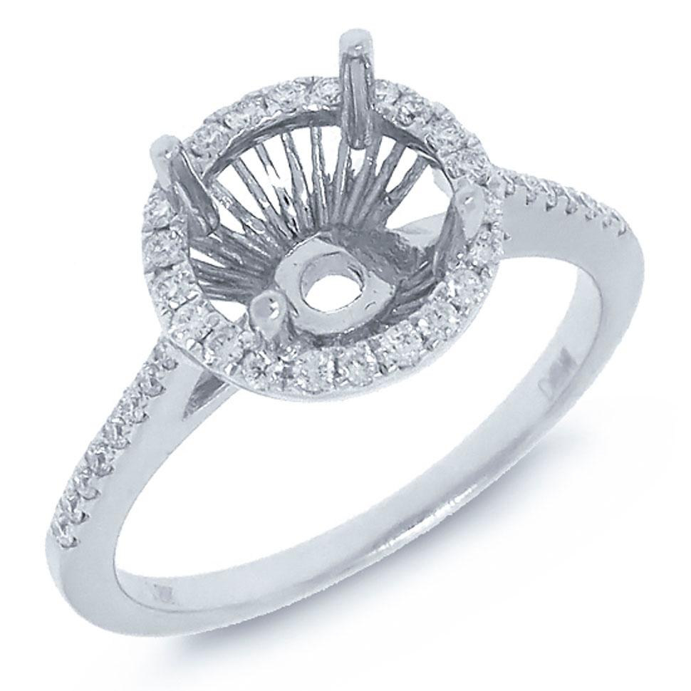 18k White Gold Diamond Semi-mount Ring - 0.23ct