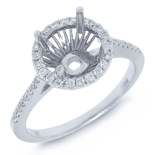 18k White Gold Diamond Semi-mount Ring - 0.23ct