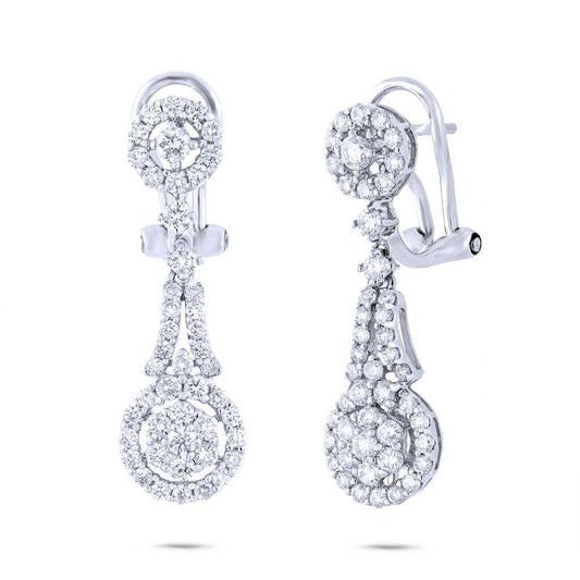 18k White Gold Diamond Earring - 1.56ct
