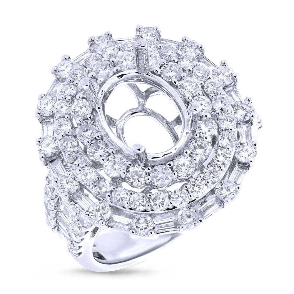18k White Gold Diamond Semi-mount Ring - 2.54ct