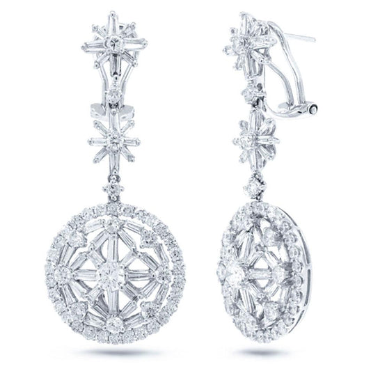 18k White Gold Diamond Earring - 4.02ct